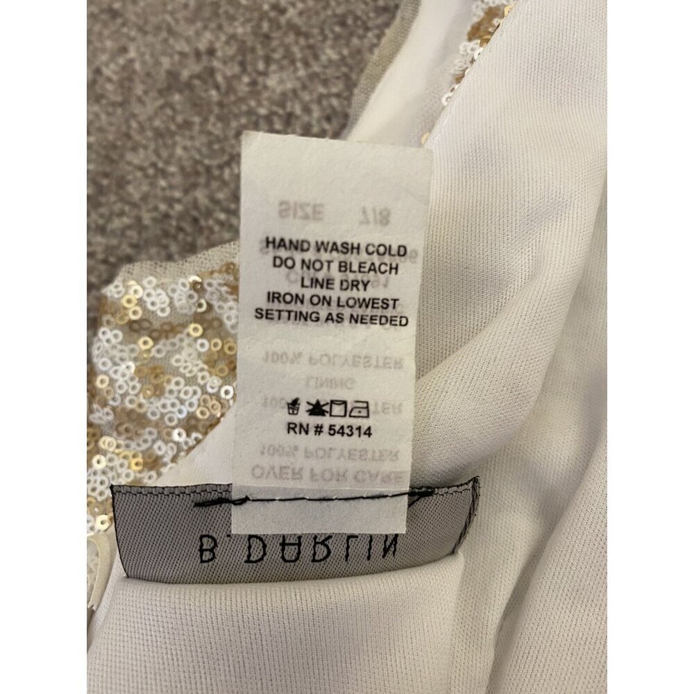 B. Darlin Women's Dress Size 7 / 8 Pink Gold Sleeveless Back Zip Made in USA EUC - Picture 10 of 10